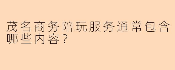 茂名商务陪玩服务通常包含哪些内容？