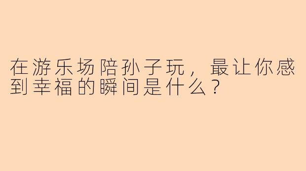 在游乐场陪孙子玩，最让你感到幸福的瞬间是什么？
