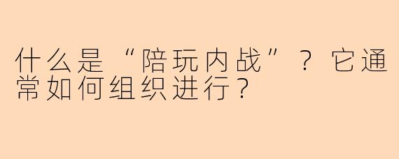 什么是“陪玩内战”？它通常如何组织进行？