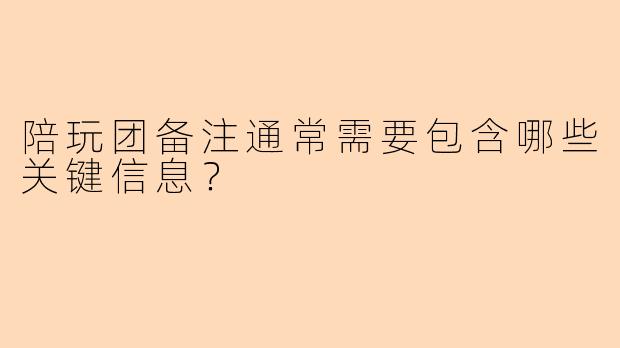 陪玩团备注通常需要包含哪些关键信息？