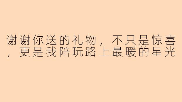 谢谢你送的礼物，不只是惊喜，更是我陪玩路上最暖的星光