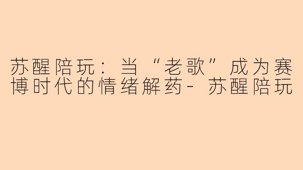 苏醒陪玩：当“老歌”成为赛博时代的情绪解药