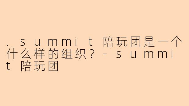 .summit陪玩团是一个什么样的组织？