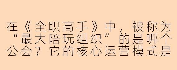 在《全职高手》中，被称为“最大陪玩组织”的是哪个公会？它的核心运营模式是什么？