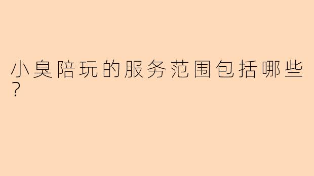 小臭陪玩的服务范围包括哪些？