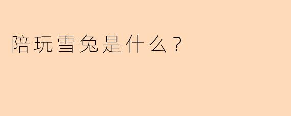 陪玩雪兔是什么？