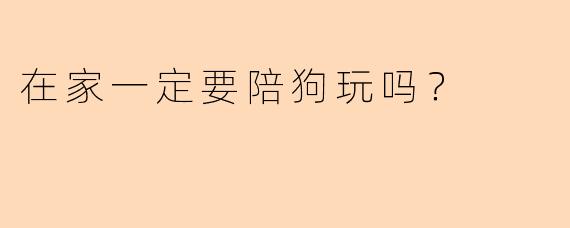 在家一定要陪狗玩吗？