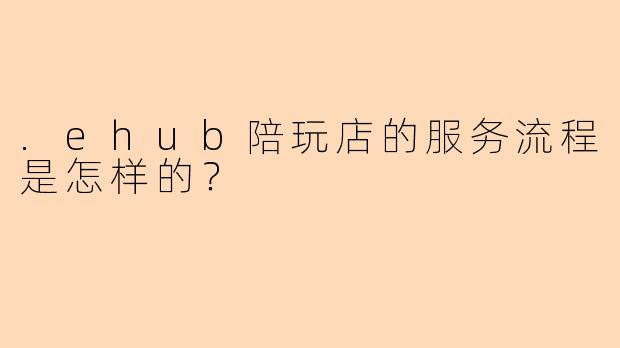 .ehub陪玩店的服务流程是怎样的？