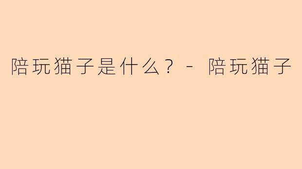 陪玩猫子是什么？