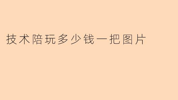 技术陪玩多少钱一把图片