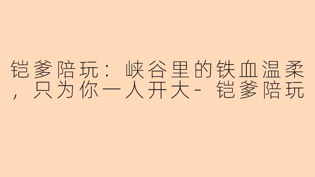 铠爹陪玩：峡谷里的铁血温柔，只为你一人开大