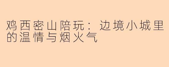 鸡西密山陪玩：边境小城里的温情与烟火气