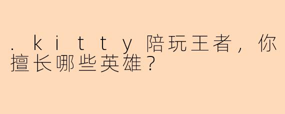 .kitty陪玩王者，你擅长哪些英雄？