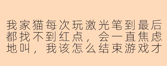 我家猫每次玩激光笔到最后都找不到红点，会一直焦虑地叫，我该怎么结束游戏才不会让它难受？