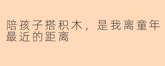 陪孩子搭积木，是我离童年最近的距离