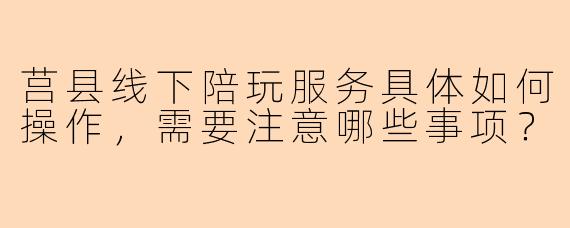 莒县线下陪玩服务具体如何操作，需要注意哪些事项？