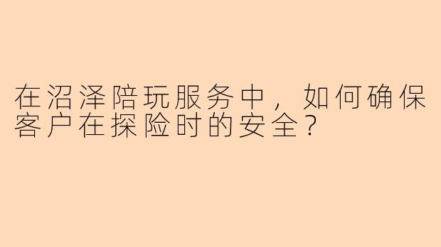 在沼泽陪玩服务中，如何确保客户在探险时的安全？