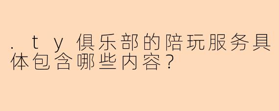 .ty俱乐部的陪玩服务具体包含哪些内容？