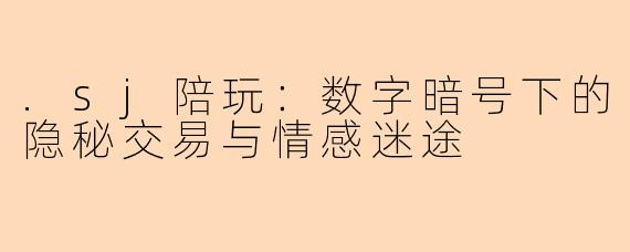 .sj陪玩：数字暗号下的隐秘交易与情感迷途