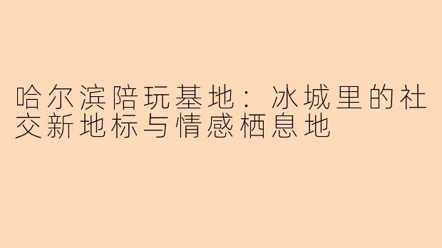 哈尔滨陪玩基地：冰城里的社交新地标与情感栖息地