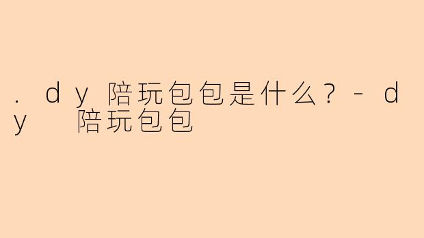 .dy陪玩包包是什么？