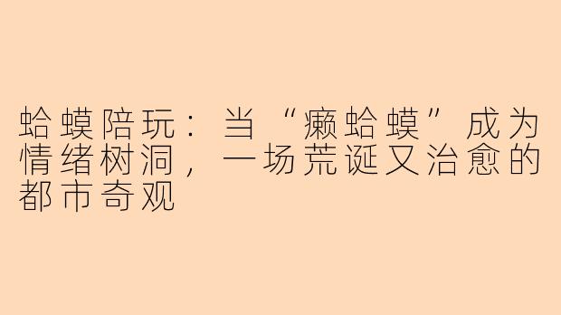 蛤蟆陪玩：当“癞蛤蟆”成为情绪树洞，一场荒诞又治愈的都市奇观