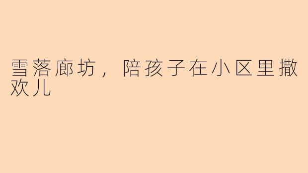 雪落廊坊，陪孩子在小区里撒欢儿