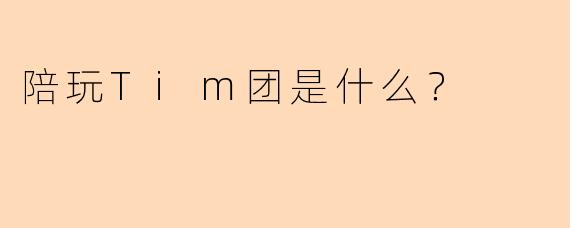 陪玩Tim团是什么？