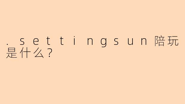 .settingsun陪玩是什么？