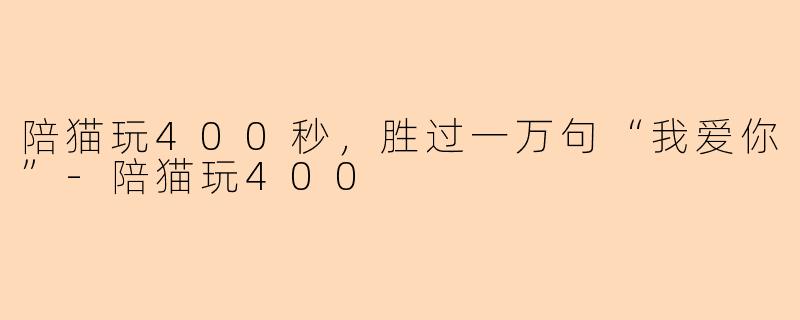 陪猫玩400秒，胜过一万句“我爱你”