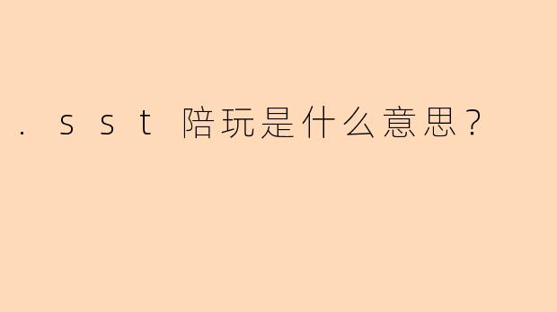 .sst陪玩是什么意思？