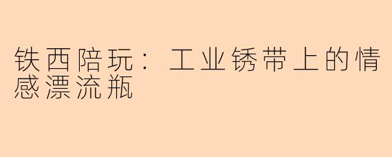 铁西陪玩：工业锈带上的情感漂流瓶