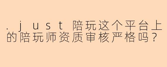 .just陪玩这个平台上的陪玩师资质审核严格吗？