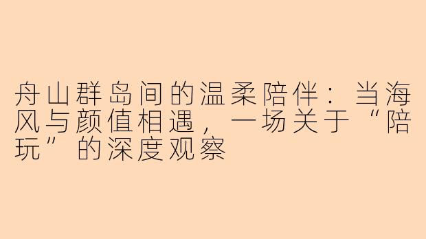 舟山群岛间的温柔陪伴：当海风与颜值相遇，一场关于“陪玩”的深度观察