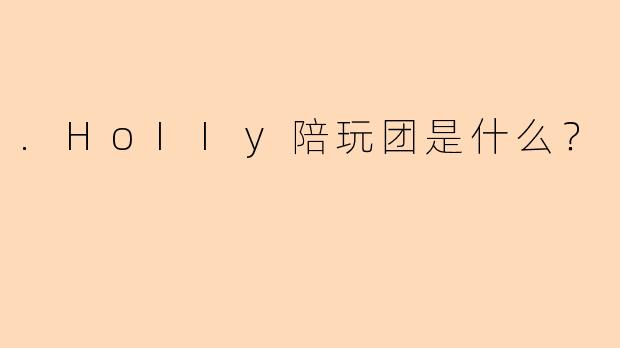 .HoIIy陪玩团是什么？