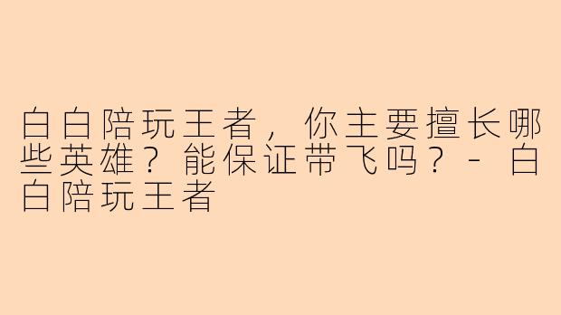 白白陪玩王者，你主要擅长哪些英雄？能保证带飞吗？