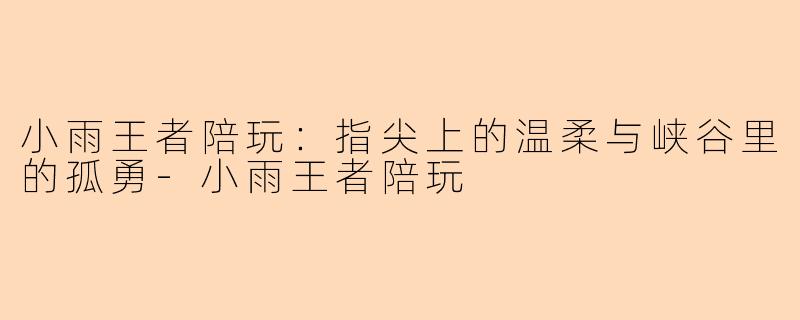小雨王者陪玩：指尖上的温柔与峡谷里的孤勇
