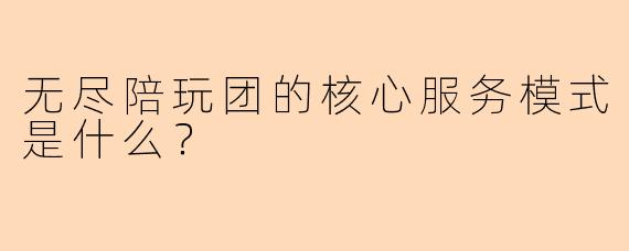 无尽陪玩团的核心服务模式是什么？