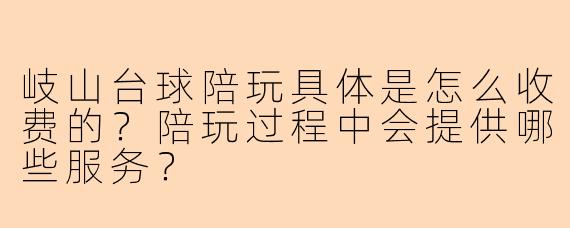 岐山台球陪玩具体是怎么收费的？陪玩过程中会提供哪些服务？