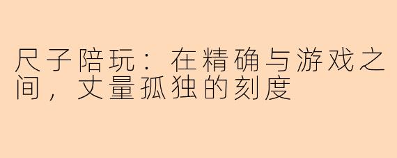 尺子陪玩:在精确与游戏之间,丈量孤独的刻度
