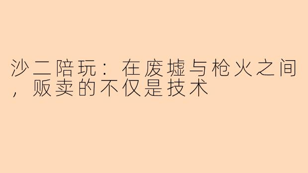 沙二陪玩：在废墟与枪火之间，贩卖的不仅是技术