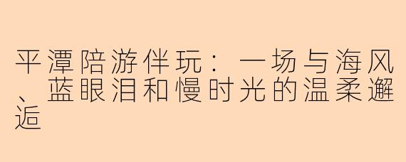 平潭陪游伴玩：一场与海风、蓝眼泪和慢时光的温柔邂逅