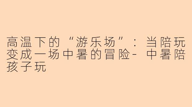 高温下的“游乐场”:当陪玩变成一场中暑的冒险-中暑陪孩子玩