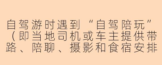 自驾游时遇到“自驾陪玩”(即当地司机或车主提供带路、陪聊、摄影和食宿安排等私人服务)的情况,我该怎么判断对方是否靠谱,又该注意哪些安全事项?