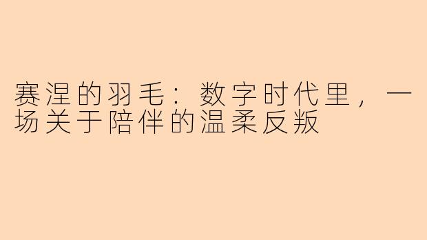 赛涅的羽毛:数字时代里,一场关于陪伴的温柔反叛
