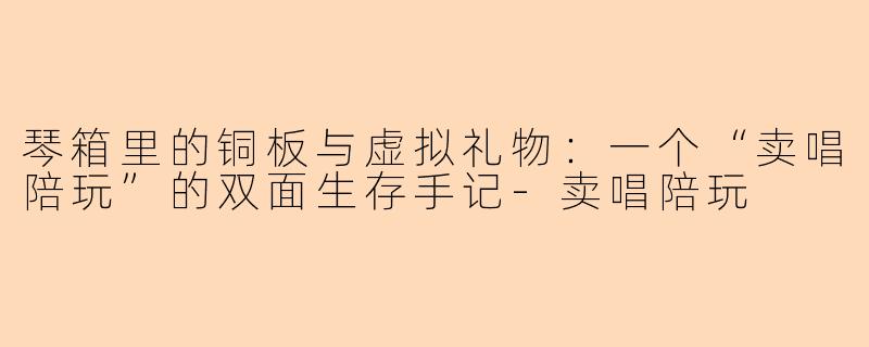 琴箱里的铜板与虚拟礼物:一个“卖唱陪玩”的双面生存手记-卖唱陪玩