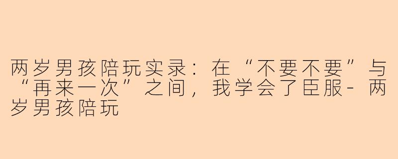 两岁男孩陪玩实录：在“不要不要”与“再来一次”之间，我学会了臣服-两岁男孩陪玩