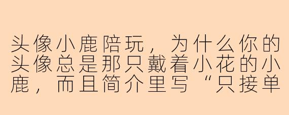 头像小鹿陪玩，为什么你的头像总是那只戴着小花的小鹿，而且简介里写“只接单，不恋爱”？