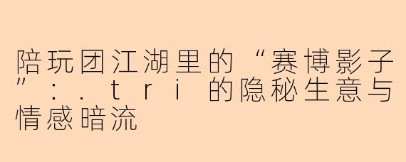 陪玩团江湖里的“赛博影子”:.tri的隐秘生意与情感暗流