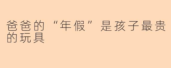 爸爸的“年假”是孩子最贵的玩具